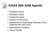 ICAAS 26th AGM Agenda