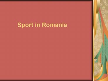Sport in Romania