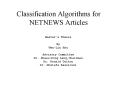 Classification Algorithms for NETNEWS Articles PowerPoint PPT Presentation