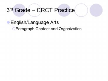 3rd Grade CRCT Practice
