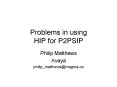 Problems in using HIP for P2PSIP PowerPoint PPT Presentation