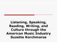 Listening, Speaking, Reading, Writing, and Culture through the American Music Industry Suzette Korch PowerPoint PPT Presentation