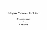 Adaptive Molecular Evolution