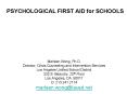 PSYCHOLOGICAL FIRST AID for SCHOOLS PowerPoint PPT Presentation