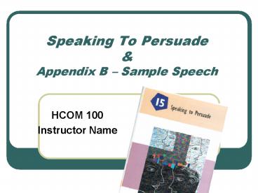 Speaking To Persuade