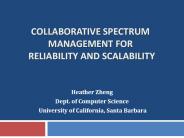 Collaborative Spectrum Management for Reliability and Scalability