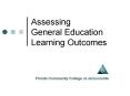 Assessing General Education Learning Outcomes PowerPoint PPT Presentation