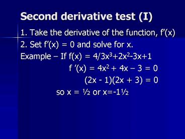 Second derivative test I