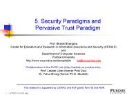 5. Security Paradigms and Pervasive Trust Paradigm