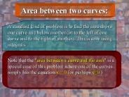 Area between two curves: