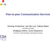 Peer-to-peer Communication Services
