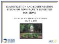 CLASSIFICATION AND COMPENSATION STUDY FOR NONFACULTY BENEFITED POSITIONS PowerPoint PPT Presentation