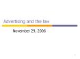 Advertising and the law PowerPoint PPT Presentation