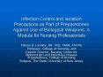 Infection Control and Isolation Precautions as Part of Preparedness Against Use of Biological Weapon PowerPoint PPT Presentation