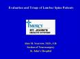Evaluation and Triage of Lumbar Spine Patients PowerPoint PPT Presentation