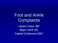 Foot and Ankle Complaints PowerPoint PPT Presentation
