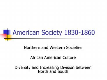 American Society 18301860