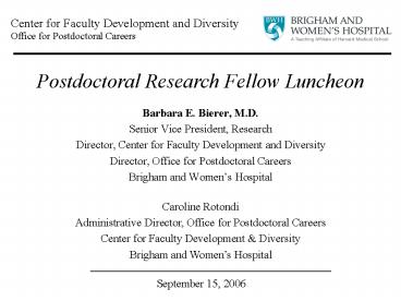 Barbara E. Bierer, M.D.