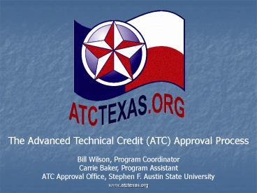 The Advanced Technical Credit ATC Approval Process
