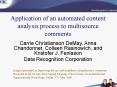 Application of an automated content analysis process to multisource comments PowerPoint PPT Presentation