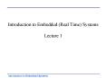 Introduction to Embedded Real Time Systems Lecture 1 PowerPoint PPT Presentation
