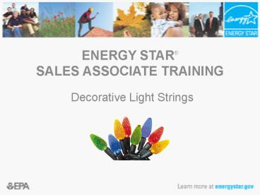 ENERGY STAR SALES ASSOCIATE TRAINING