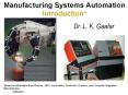 Manufacturing Systems Automation Introduction* PowerPoint PPT Presentation