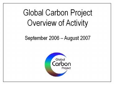 Global Carbon Project