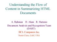 Understanding the Flow of Content in Summarizing HTML Documents