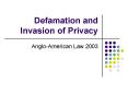 Defamation and Invasion of Privacy PowerPoint PPT Presentation
