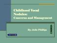 Childhood Vocal Nodules: Concerns and Management PowerPoint PPT Presentation
