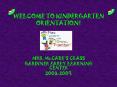WELCOME TO KINDERGARTEN ORIENTATION PowerPoint PPT Presentation