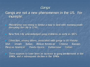 Gangs