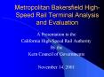 Metropolitan Bakersfield HighSpeed Rail Terminal Analysis and Evaluation PowerPoint PPT Presentation