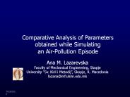 Comparative Analysis of Parameters obtained while Simulating an Air-Pollution Episode