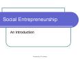 Social Entrepreneurship PowerPoint PPT Presentation