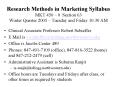 Research Methods in Marketing Syllabus MKT 450 0 Section 63 Winter Quarter 2005 Tuesday and Friday 1 PowerPoint PPT Presentation
