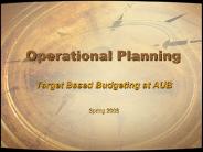 Operational Planning