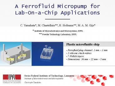A Ferrofluid Micropump for LabOnaChip Applications