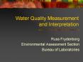 Water Quality Measurement and Interpretation PowerPoint PPT Presentation
