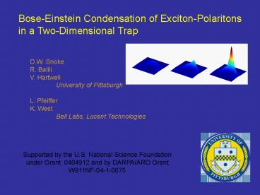 BoseEinstein Condensation of ExcitonPolaritons