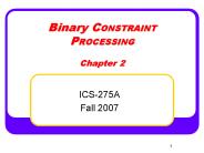 Binary CONSTRAINT PROCESSING Chapter 2