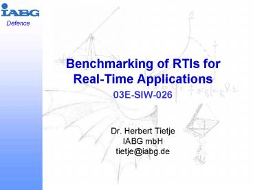 Benchmarking of RTIs for RealTime Applications