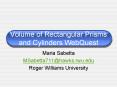 Volume of Rectangular Prisms and Cylinders WebQuest PowerPoint PPT Presentation