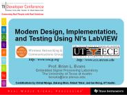 Modem Design, Implementation, and Testing Using NI