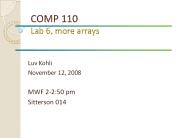 COMP 110 Lab 6, more arrays