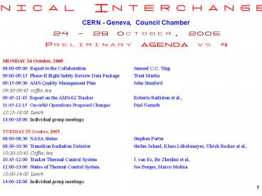 MONDAY 24 October, 2005