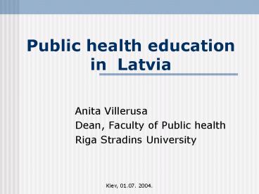 Public health education in Latvia