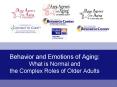 Behavior and Emotions of Aging: What is Normal and the Complex Roles of Older Adults PowerPoint PPT Presentation