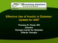Effective Use of Insulin in Diabetes: Update for 2007 PowerPoint PPT Presentation